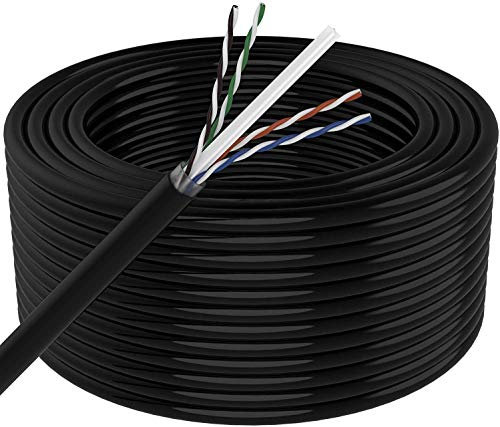 FiberGlobal Cable de Red Ethernet Bobina CAT6 | Gama Economy CCA (50M, Negro)