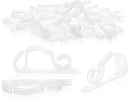 com-four® 50x Dachrinnenhaken für Lichterketten - Regenrinnen-Haken aus Kunststoff - Befestigung für Weihnachtsaußenbeleuchtung - Lichterkettenhalterung für innen & außen