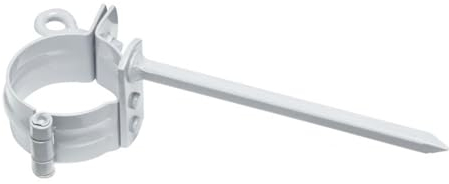 INEFA Rohrschelle mit Schlagstift 110mm DN75 / 75mm, 25 Stück Weiß Stahl kunststoffbeschichtet, Dachrinnenzubehör, einfache Montage, Made in Germany