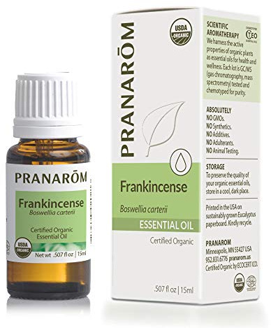 Pranarom USDA Certified Organic Frankincense Essential Oil (15ml), 100% Pure Undiluted Therapeutic Grade from Somalia for Aromatherapy, Diffuser, Skincare, Relaxation, Meditation