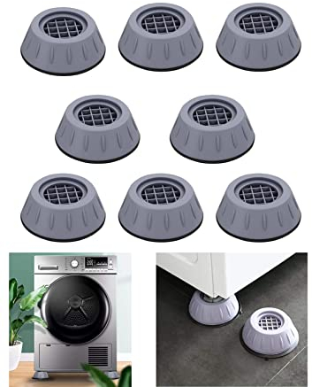 8 Pcs Piedini Antivibrazione Lavatrice Supporto Universale Contro le Vibrazioni Piedini di Gomma Antivibranti e Antiscivolo per Mobili ed Elettrodomestici