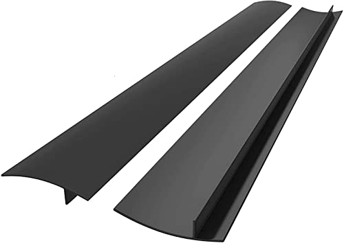 LATRAT 25 inches Joint Silicone Gap Cover, Plan de Travail Cuisine Coque Silicone, Joint d'étanchéité, déversements Entre Les comptoirs, plaques de Cuisson, Paquet de 2, Noir