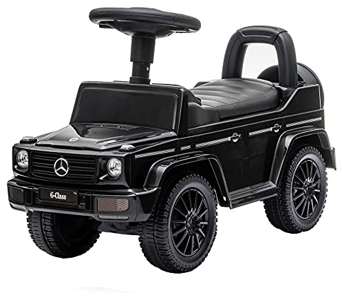 Bandits & Angels Rutschauto Laufwagen Mercedes Benz G350D Schwarz ab 1 Jahr für Jungen und Mädchen – Fördert die Motorik – Laufwagen 24 cm – Laufwagen in Schwarz