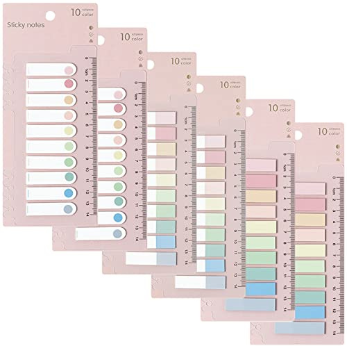 VEGCOO 6 Teiliges Set mit 1200 Seiten Sticky Tabs Haftmarker Index Tabs