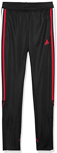 adidas Girl's Tiro Pants, Black/Team Power Red, Medium