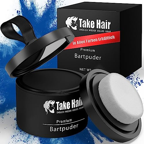 Take Hair Skäggfärgningsmedel I 100% vattenbeständigt I 4g skäggpulver för ett fullare skägg, skäggfärgningsmedel I gråtäckning I skäggförtjockningsmedel för att färga skägg (skäggpulver mellanbrunt)