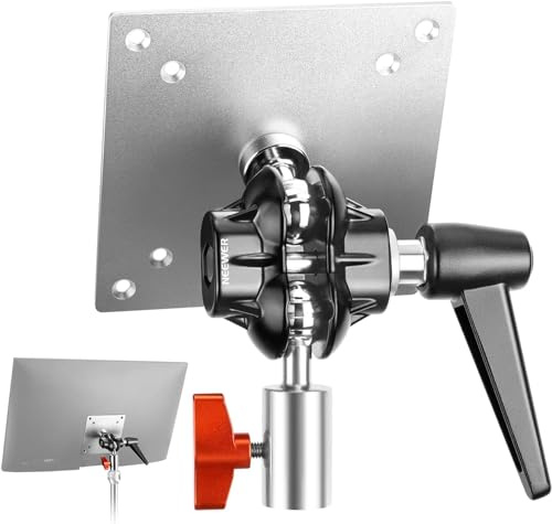 NEEWER Adaptador de montaje para monitor con soporte VESA, adaptador de trípode de luz de aluminio, dos rótulas de 360°, tornillo M4 y receptor de 5/8 pulgadas para soporte de pantalla, carga máxima