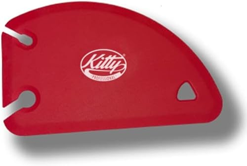 Kitty Professional 3 in 1 Profi-Teigkarte mit Abziehschlitzen zum Abstreifen, Portionieren, Rührelemente & Arbeitsfläche Reinigen aus 18/10 Edelstahl und BPA-frei Silikon (rubinrot)