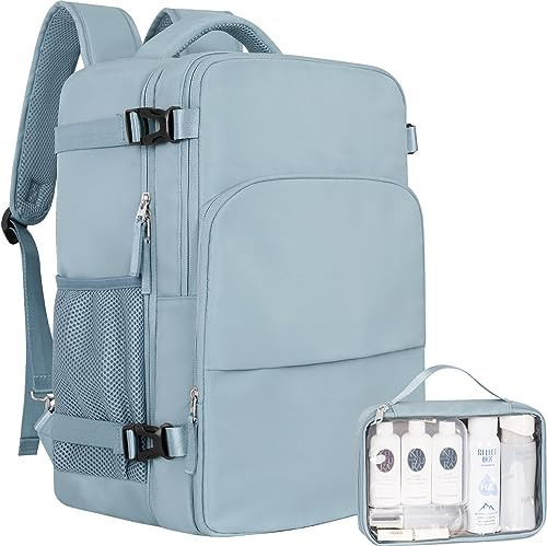 Sinaliy Travel laptop Backpack for Women, Personal Item Size Flight Approved, 16 Inch Laptop Bag with Multi-Pockets, College Computer Bag, Waterproof Carry On Backpack Casual Daypack Backpack