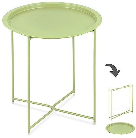 SILKMARKS® Mesa auxiliar para interior y exterior – Mesa plegable de jardín 2ª elección – Mesa de terraza en muchos colores bonitos – Mesa de barbacoa – Mesa de café (verde claro)