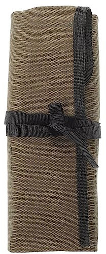Angoily Canvas Tool Roll Bag Organizer with Rope & 4 Tool Pouches for Screwdriver, Wrench Roll Organizer