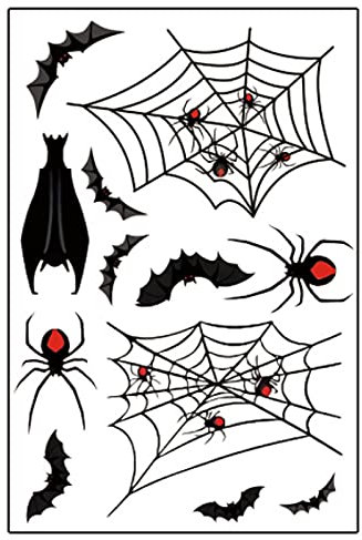 Halloween Fenster Aufkleber Wandaufkleber 3D Spinnen Deko Wandaufkleber Halloween Fledermaus Wandaufkleber Halloween Party Zubehör Gruselig Party Zubehör für Wand Tür Haus Fenster (C, One Size)