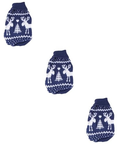 minkissy 3stücke Weihnachtspullover Für Kleine Hunde Festliche Hundekleidung Für Winterpartys Atmungsaktives Material Blau Feiertage Gemütlich Und Einfach