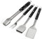BURNHARD Juego de Utensilios para Barbacoa de Acero Inoxidable 4 Piezas Cierre magnético, Ganchos para Colgar, Cabezal de Cepillo Intercambiable, Formato Compacto, plástico ABS Resistente