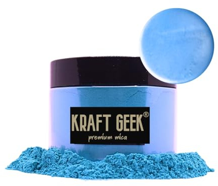 Aqua Blue Premium glimmerpulver 50 g. Pulverfärg för epoxihartspigment naturlig tvålfärg, ljus, slime, badbomber, smink, nagel, tyg, tygfärg, vaxsmältning etc.