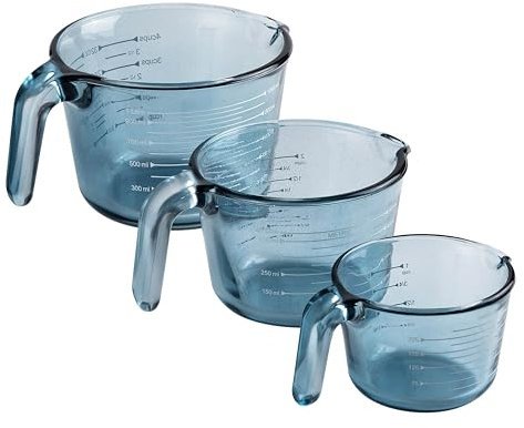 COOK WITH COLOR Glass Measuring Cups - Ideal for Cooking and Baking, Blue