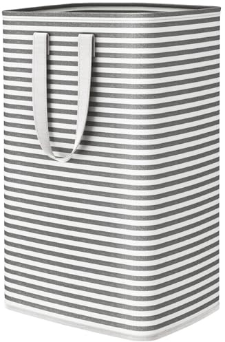 Lifewit Tvättkorg, Stor Hopfällbar Vattentät Tvättkorg med Handtag, Laundry Basket, Clothes Basket för Sovrumför, Kläder, Handdukar, Leksaker, Svart, 80L
