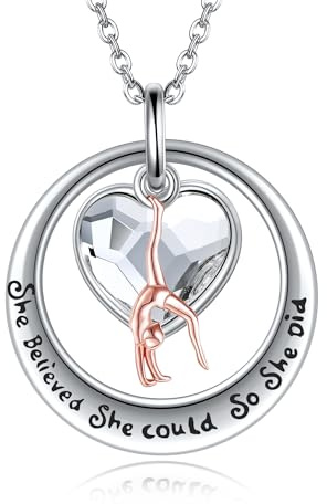 DAYLINLOVE Fußball/Basketball/Turn/Baseball/Softball/Volleyball/Tennis/Laufen/Ballett Anhänger Halskette für Frauen 925 Sterling Silber Sportschmuck für Geburtstagsgeschenk für Fans und Liebhaber