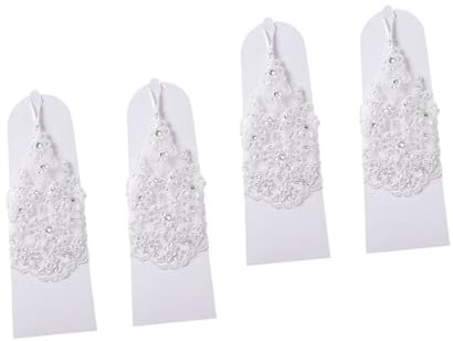 SOIMISS 2paare Fingerlose Spitzenhandschuhe Aus Netz Mit Strasssteinen Elegante Für Hochzeiten Partys Und Besondere Anlässe Weiß