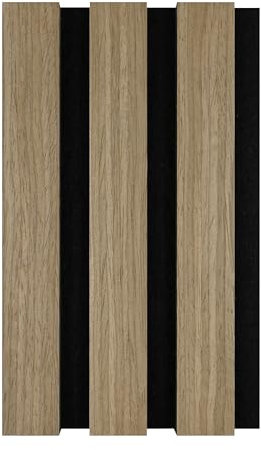 SPACELUXE Acoustic Slat 3D Wall Panel Decorative & Sound Absorbing Wooden Slatted Feature Pannelling Home Living Room Bedroom Interior Easy Installation Oak Natural 2400mm x 600mm (English Oak)