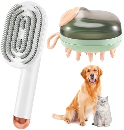 Badebürste für Hunde und Katzen, weiche Silikon-Bürste für Hunde, Katzen, Hundeshampoo-Bürste, Haustier-Shampoo, Schrubber, Dusche, Haustierpflege, beruhigende Massagebürste für kurzhaarige Hunde,