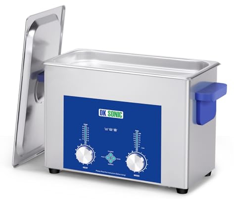 DK SONIC 4L Limpiador Ultrasónico, 120W Limpiador Ultrasónico Comercial de Joyas con Temporizador Codificado, Calentador y Cesta, Multiusos para Joyas, Gafas, Cadenas y Relojes.