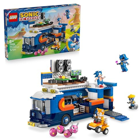 LEGO Sonic the Hedgehog Team Sonics Kommando-Truck - Interaktives Spielzeug mit ATV-Auto und 5 Minifiguren mit Tails - Kreatives Geschenk für Jungen, Mädchen und Gamer Fans ab 8 Jahren - 77006
