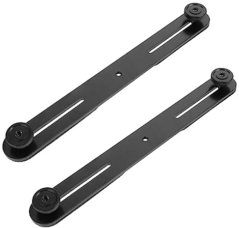 2 Stück Blitzhalterung T-förmig aus Aluminiumlegierung mit Doppelmontage | 1/4-zoll Standardgewinde, Schwarz, Verstellbar und Rostfrei, für Kamera und Mikrofon
