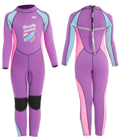 Gimilife Combinaison Néoprène Enfant - Combinaison Plongée Enfant pour Mer, Surf et Natation | Combinaison Isotherme 2mm Garçon Fille, Modèle Intégrale ou Court pour Leçons de Plongée et Surf