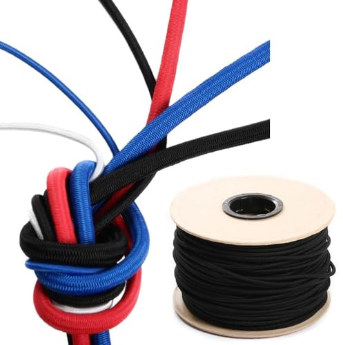 BirnePower Expanderseil 8mm 10m Schwarz – Gummiseil Gummileine Spanngummi Planenseil elastische Gummischnur Kordel für Anhänger, Plane, Camping