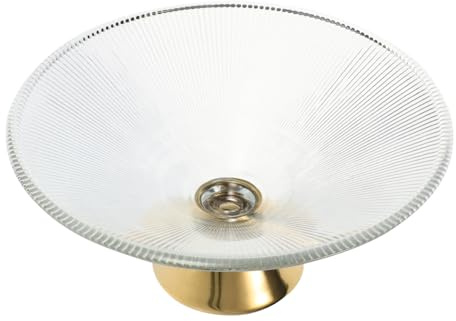 Warmhm Large Footed Fruit Bowl Snack Serving Tray Decorative Glass Plate Extra Large Centerpiece for Kitchen Modern Fruit Bowl