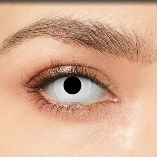 OIXYEY Lentilles de Contact Effet Double Anneau Blanc - Look Naturel & Éclatant, Lentilles Colorées pour Cosplay, Maquillage Quotidien, Fêtes (2 Pièces) - 0.00 Dioptrie, Confort Optimal
