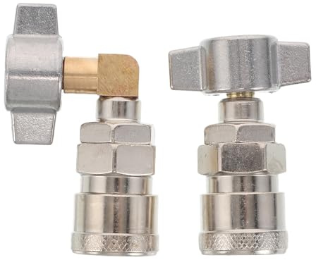 LOORGVEL 2pcs High Pressure Truck Air Coupler Kit with Straight and Elbow Quick Release Fittings, Pneumatic Push-to-Connect Adapter for Air Compressor Dust Blower Accessories