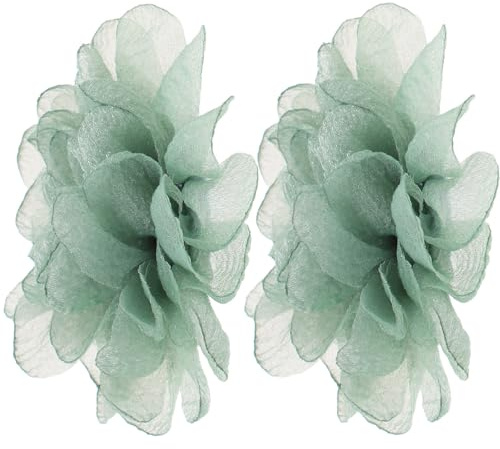 Angoily Clip Per Scarpe Fiore Staccabili in Stoffa 2 Pezzi Fermagli Decorativi Per Scarpe Eleganti Donna Accessori Per Matrimoni Feste E Occasioni Speciali Verde
