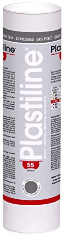 Plastilina 1755T - Tubo di plastilina - Pasta modellabile, alta precisione - Modellare, scolpire, plasmare - durezza 55 (media) - 1 kg - Colore Grigio scuro. Prodotto in Francia