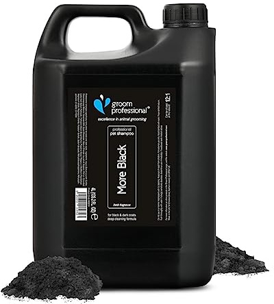 GROOM PROFESSIONAL More Black Hundeshampoo - Farbverstärkendes Shampoo für Hunde - Perfekt für Schwarze oder Dunkelhäutige Rassen - Tiefenreinigendes Shampoo - Frischer Duft, 4 Liter