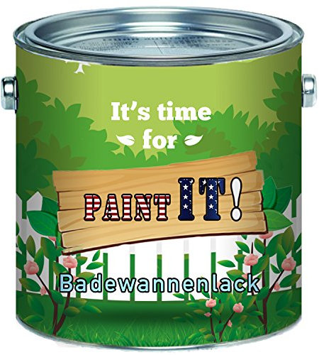 Paint IT! Badewannenbeschichtung 2K Badewannenlack Reinweiß Grau Schwarz Beige Grundierung + Decklack (5 L, Schwarz)