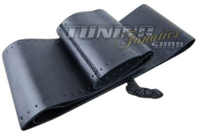 Premium Echt-Leder Lenkrad Bezug Schoner Hülle 37-39cm SCHWARZ viele Fahrzeuge