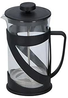alpina Cafetera francesa de vidrio de 600 ml con base de plástico negro