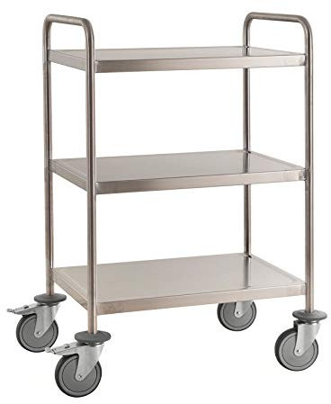 Kongamek | Edelstahl-Etagenwagen | verschweißt | LxBxH 1075 x 575 x 1010 mm | 3 Etagen