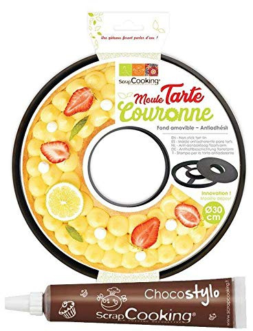 SCRAP COOKING Moule à tarte couronne Ø 30 cm + 1 Stylo chocolat