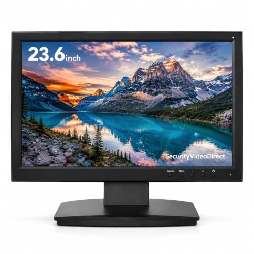SVD Professional Security Monitor mit BNC VGA Audio Eingängen und Ausgängen eingebauten Lautsprechern für CCTV Home and Office Überwachungssystem 450TVL, Advanced Security, 23.6-inch-3D LED