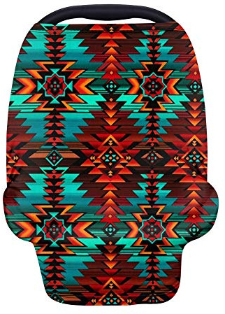 Coloranimal Southwest Autositzbezug für Babys, universell, mit weichem, bequemem Stillbezug für Babys, universeller Still-Bezug für Einkaufswagen, Buggy, Türkis