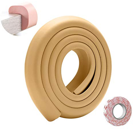 SONARIN Baby Safety Kantenschutz,2M / 6,6ft Eckenschutz Möbel Tischkantenschutz L-Förmige mit starkem Klebeband, Kinderschutz Stoßschutz für Scharfe Möbel Ecken & Tischschutz(Hellbraun)