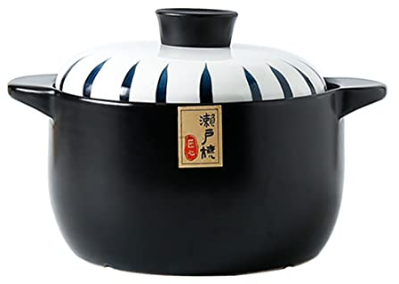Pentola per casseruola, pentola per stufato, pentola per cottura in ceramica, pentola per cottura in terracotta, alimentazione, salute e risparmio energetico (3L)