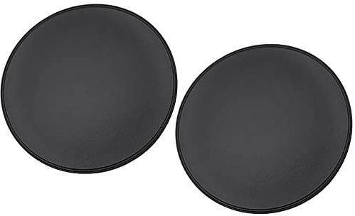 Runde Tischsets aus Leder 2 Stück Platzsets Abwaschbar Platzdeckche für Esstisch den Schwarz 2 Stücke