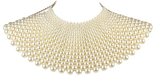 Florate Big Chunky Ball Beaded Choker Collar Pendant Necklace for Women Handmade Chain Metal Statement Jewelry, Acrylic, bead