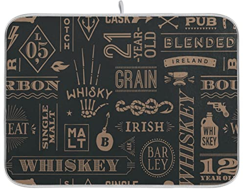 Bar Menu Cucina Piatto Stuoia di Essiccazione Assorbente Isolamento Acqua Stoviglie Protettivo Pad Macchina Caffè Mat 40,6x18 Disegno Vintage