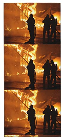 SAINV Feuerwehrmann Feuerwehrmann flammabsorbierendes Handtuch 30,5 x 70,5 cm für Badezimmer Strand Junggesellinnenabschied, maschinenwaschbar und wiederverwendbar