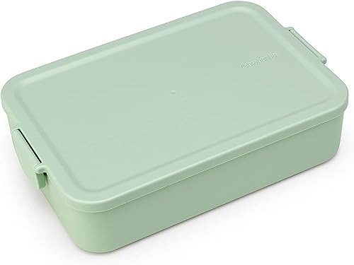 Brabantia - Make & Take Lunch Box L - Spazio per Panini - Coperchio con Clip - Adatto per Congelatore - Adatto per Lavastoviglie & nel Microonde - Jade Green - 26 x 17 x 6 cm
